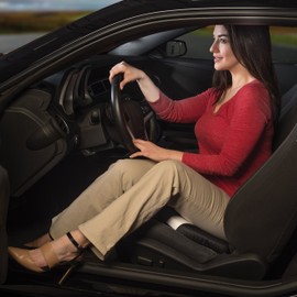 HealthSmart 360 Degree Swivel Seat Cushion, Chair Assist for Elderly, Swivel Seat Cushion for Car, Twisting Disc, Black with Tan Stripe, 15 Inches in Diameter