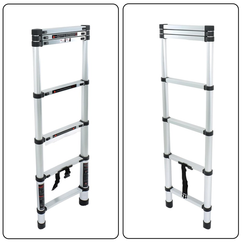 findmall Telescopic Ladder 6.6 Feet with Non-Slip Feet, Maximum Weight