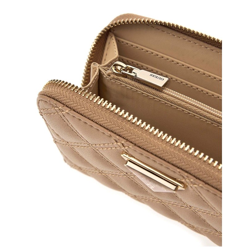 GUESS Giully Zip Around Wallet M Beige, beige