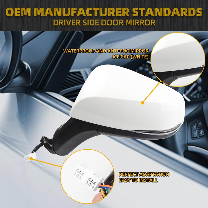 Dasbecan Left Driver Side Mirror Compatible with 2019-2024 Toyota Rav4