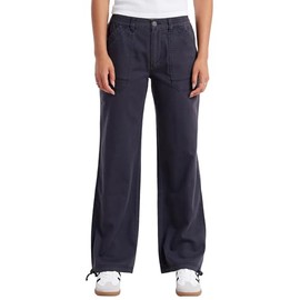 UNIONBAY Women's Drapey Woven Full Length Straight Leg Pant, Dark Galaxy Grey