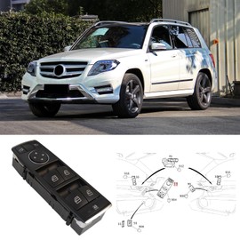 Bomunik - Interruptor de ventana de puerta delantera izquierda 2008-2016 para Benz W204 W212 C250 C300 E350 Número de repuesto 2049055302, 2129056000, 2129054107, 2048700151, 2 4877 3458,2128208210