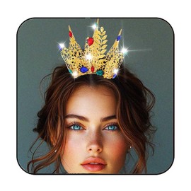 Yean Gold Leaf Min Headband Comb Goddess Hair Comb Crystal Hair Decoration for Women