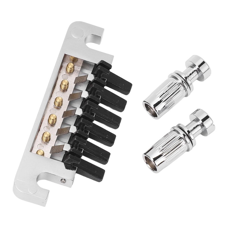 Guitar Bridge Tailpiece Reversible Wrap Around Saddle Bridge Stop Tailpiece