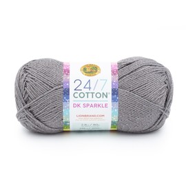 Lion Brand Yarn 24/7 Cotton Dk Yarn, 1 Pack, Iron Grey