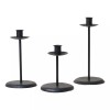 Irvin's Tinware Wrought Iron Taper Candle Holder Set, 3-Piece, Matte
