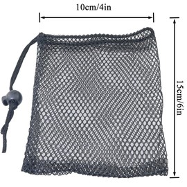 JJHXSM 8PCS Black Nylon Mesh Drawstring Bags 10x15cm/4x6in Drawstring Packaging Organizer Storage Bags For Shower Washing Toys Beach