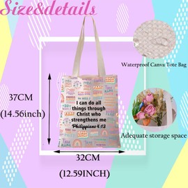 JYTAPP Catholic Christ Prayer Religious Tote Bag Bible Verse Gift Book Bag for Women Adults Bible Sunday Church Jesus Gift