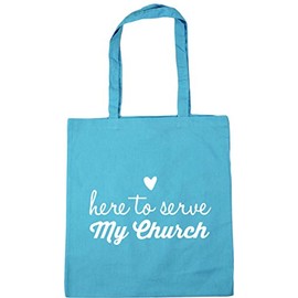 Hippowarehouse Here to serve my Church Tote Shopping Gym Beach Bag 42cm x38cm, 10 litres