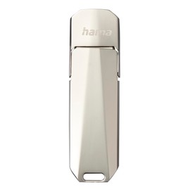 Hama USB Stick, 128 GB, USB C 3.2 Gen1, USB A (Memory Stick, USB Stick 3.2 Gen1, USB C Stick, Data Storage, Ultra Fast, 100 MB/s, Rotating Mechanism, Can be Used as a Key Ring, Metal) Silver