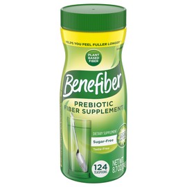 Benefiber Daily Prebiotic GLP-1 Friendly Fiber Supplement Powder for Digestive Health, Unflavored -124 Teaspoons (8.7 Ounces)