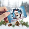 TRIOSK Christmas Magnets 3D Illusion Fridge Magnet Santa Claus with