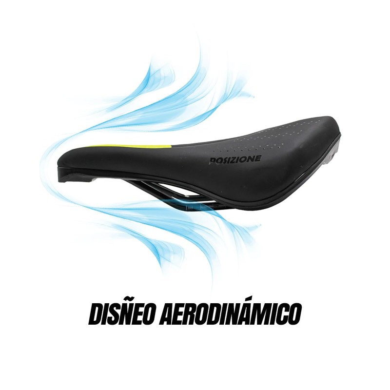 Piago Asiento Gel Deportivo Bicicleta MTB Ruta Prostático Ligero (Amarillo)