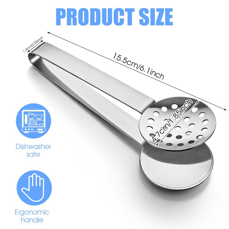 Guduling 3 pcs Teabag Squeezer Tool,Stainless Steel Tea Bag Squeezer,Round
