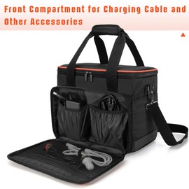 Trunab Travel Carrying Case Compatible with Jackery Portable Power Station Explorer 500, Storage Case with Waterproof PU Bottom and Front Pockets for Charging Cable and Accessories