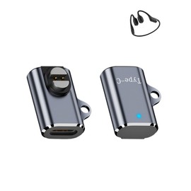 WUNIAK Type-C Magnetic Charger Adapter for SUUNTO Sonic Open-Ear Bone Conduction Sports Headphone, USB-C Charging Converter with a Keychain for SUUNTO Sonic ，(2 Pack