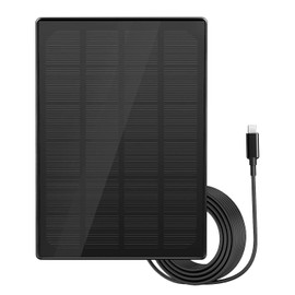 3W Solar Panel Charger with USB Type-C Connector, Waterproof 5V Solar Charger with 10ft Long Power Cable for Bird Feeder with Cameras, Outdoor Security Cameras w/USB-C Port(w/o Bracket)