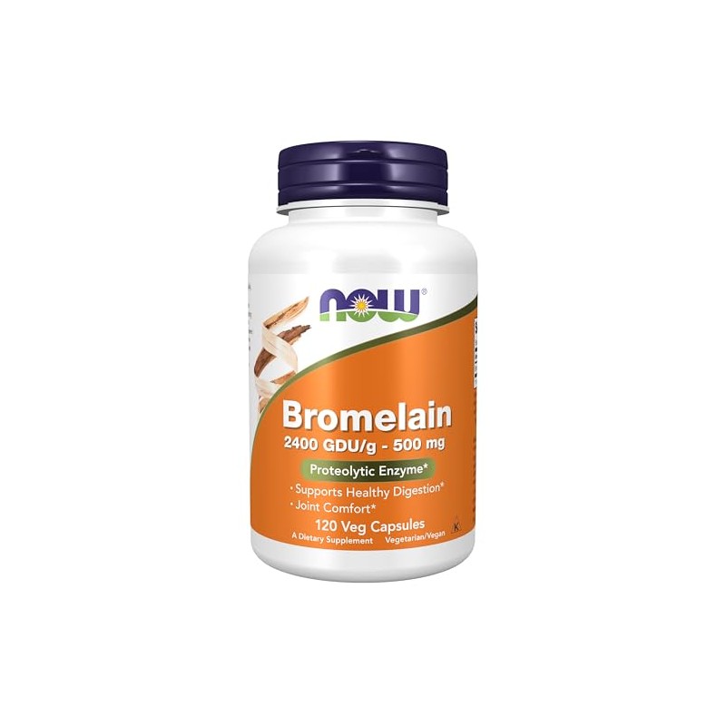 NOW Bromelain 500 mg,120 Veg Capsules