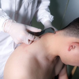 JustSun Gua Sha Scraper Soft Tissue Massage Tools Stainless Steel IASTM Tool for Spa Acupuncture Therapy Reduction Muscle Pain (Style 16)