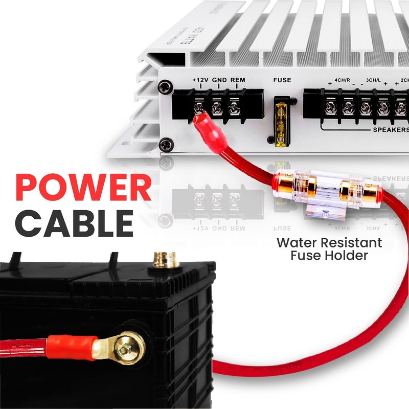 Pyle Marine and Car Audio Wiring Kit - 20ft 8