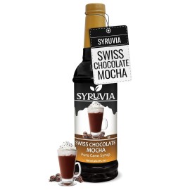 Syruvia Swiss Chocolate Mocha Syrup 25.4 fl oz, Perfect for Coffee & More