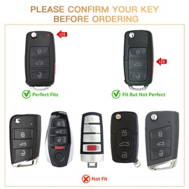 1797 for VW Volkswagen Key Fob Cover Jetta Beetle Tiguan Passat Golf Accessories Bling Car Remote Key Chain Case Shell Protector Girly Cute 3 Button White Gold TPU