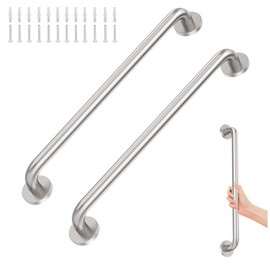 2 Pack 24 inch Grab Bars for Shower 1.25 inch ADA Safety Grab Bars for Bathroom 500 lbs Support 304 Stainless Steel Shower Handle Brushed Nickel