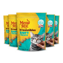 Meow Mix Irresistibles Soft Cat Treats, Salmon, 3 Ounce (Pack of 5)