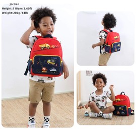 willikiva Car Dinosaur Toddler Kids Backpack for Boys and Girls Kids Waterproof Preschool Bag, Auto
