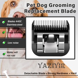 YAZIYIR 3-Pack 3-3/4FC Detachable Dog Grooming Steel Blades - Compatible with Andis, Oster A5, Wahl KM-10 Series - 1/2 -Inch (13mm) Cut Length (Black)