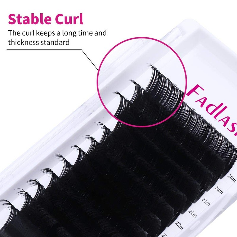 Eyelash Extensions 0.20mm D Curl Mix 20-25mm Fadlash Classic Lash