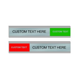 Customizable Quality Satin-Aluminum Slider Nameplates and Signs - 6x1 - Made in The USA (Red/Green)