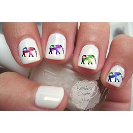 Galaxy Elephants 2 Nail Art Decals