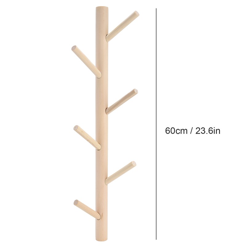 Punch Free Wall Mounted Coat Rack Towel Hanger Tree Branch