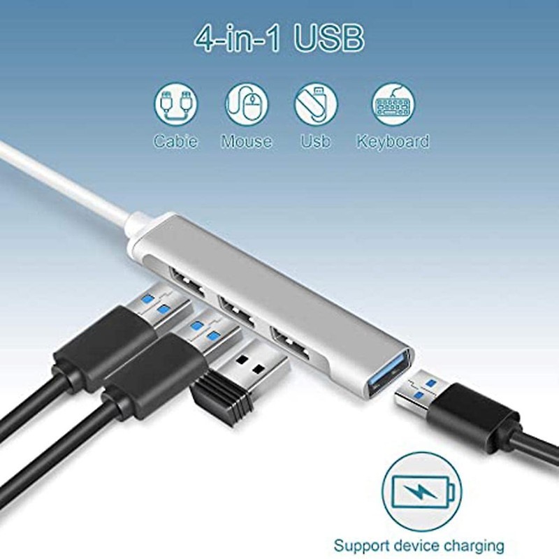 Tec-Digi USB 3.0 Hub Aluminum Alloy 4-Port Adapter, Ultra Slim