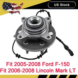(4WD) Front Wheel Bearing Hub Assembly Fit 2005 2006 2007 2008 Ford F150, 2006 2007 2008 Lincoln Mark LT Hub Bearing w/ABS, 4x4, 6 Lugs, Replace 515079