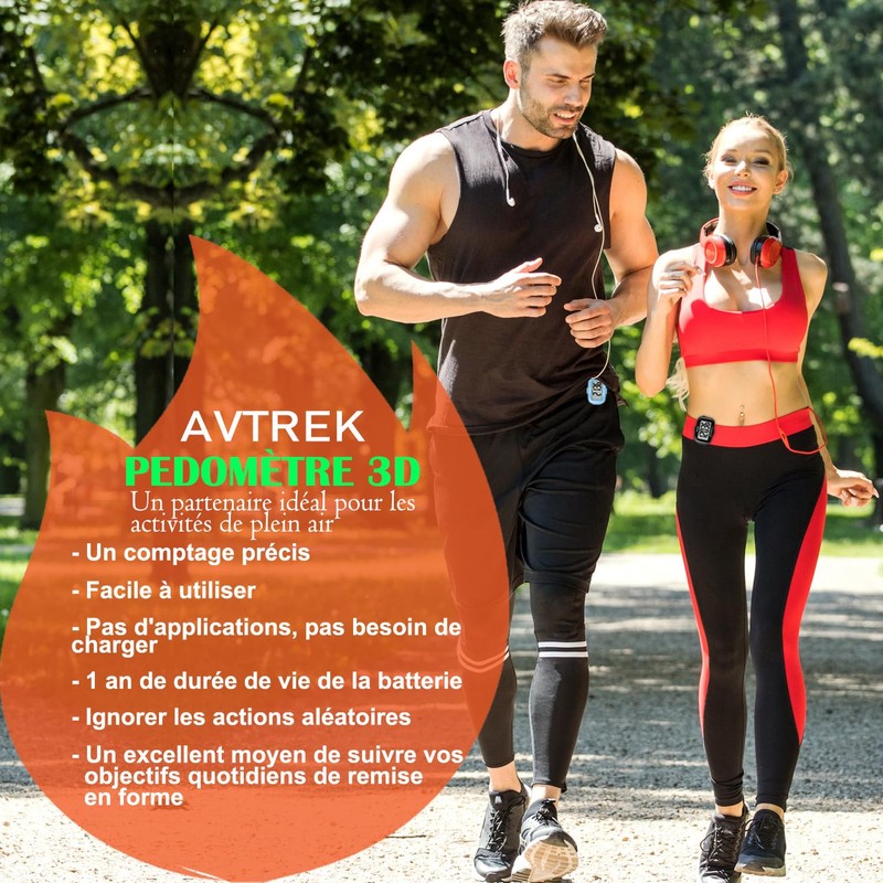 AVTREK Precise 3D Walking Pedometer Giant Display Digital Step Counter