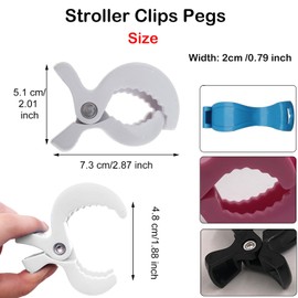 Taicols Stroller Pegs to Hook Muslin Sun Shade to Canopy, 4 PCS Car Seat Cover Clips, Nursing Cover, Pram Toy Holder, Plastic Universal Clip, Blanket Clamp, Stroller Clips Buggy Accessory (White)