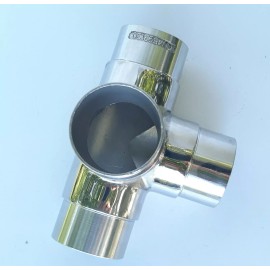 Crosinox CN4593130 Flush Side Outlet Tee 316 Stainless Handrail Part - 2"