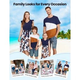 PATPAT Matching Family Outfits Father Son Matching Outfits Crewneck Short Sleeve T-Shirts Tops for Men XL