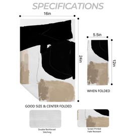 Boho Kitchen Towels, Abstract Black and White Hand Towels for Bathroom, Minimalist Mid Century Modern Dish Towels Tea Towels for Kitchen, Boho Kitchen Decor, Minimalist Bathroom Decor, 16x24 Inch