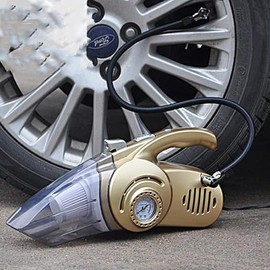 Aspiradora de Mano 4 en 1 Aspiradora de Mano for automóvil con inflador de neumáticos Digital Se Puede Utilizar for Aire húmedo y seco Extractor de...