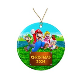Christmas 2024 Ma!Rio Ornament - Ma!Rio and Friends Ornament - Christmas Kids Ornament - Mar!io Ceramic Ornament Printed on Both Sides