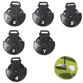 TVETE Golf Golf Cap Cover Tag [6 Pack] Black UT Rotatable Plastic Distinguishing Black Golf Tag Number Tag Plate Golf License Plate Golf Cap
