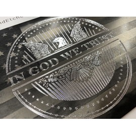 USA in God We Trust Combo Laser & Diamond Engraved Car Tag Vanity License Plate