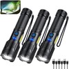 KINGCAESAR 3 Pack Rechargeable Flashlights 990000 High Lumen, Ultra Bright