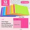 (12 Pack) Lined Sticky Notes 4x6 Inch, 12 Bright Colors