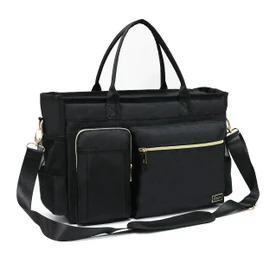Rabjen Nurse Tote Bag for Work with Padded 15.6” Laptop Sleeve, Medical Supplies Shoulder Bag for Home Health Care