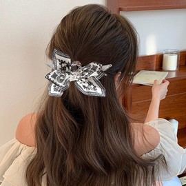 3 Pcs Boho Bandana Hair Claw Clips for Women, Extra Large Claw Clips for Thick Hair Paisley Clip Bow Knot Adorable Claws Non-slip Fashion Accessories Gift Women Teen Girls, Western Hairs Girls