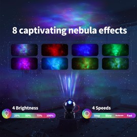 Galaxy Projector Night Light, Star Projector with Remote Control, Astronaut Nebula Projector Suitable for Kids Bedroom, Game Room (Black)